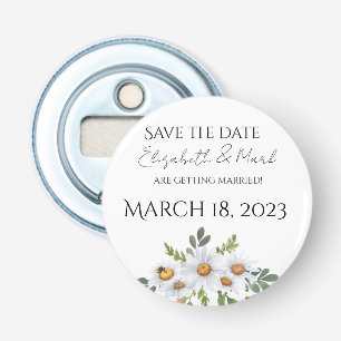 Daisy wedding Save the date bottle opener