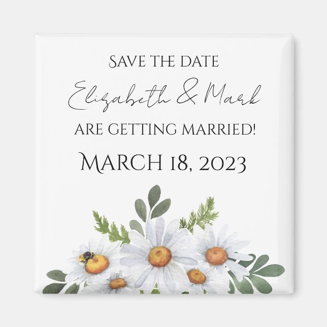 Daisy wedding Save the date magnet (Front)