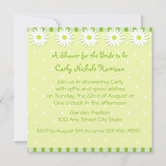 Daisy Wedding/ Shower Invitation (Front)
