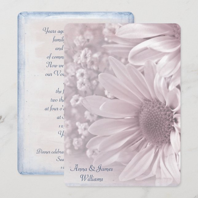 Daisy Wedding Vow Renewal Invitation (Front/Back)