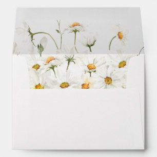 Daisy White Floral Envelope