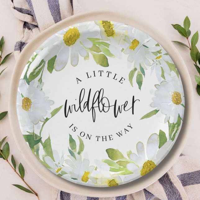 Daisy Wildflower Baby Shower Summer floral Paper Plate (Creator Uploaded)