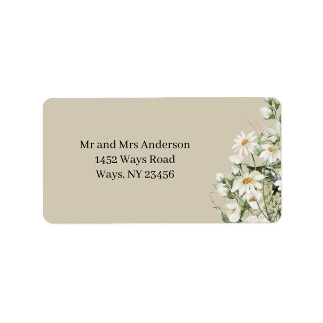 Daisy Wildflower Boho Address Label (Front)
