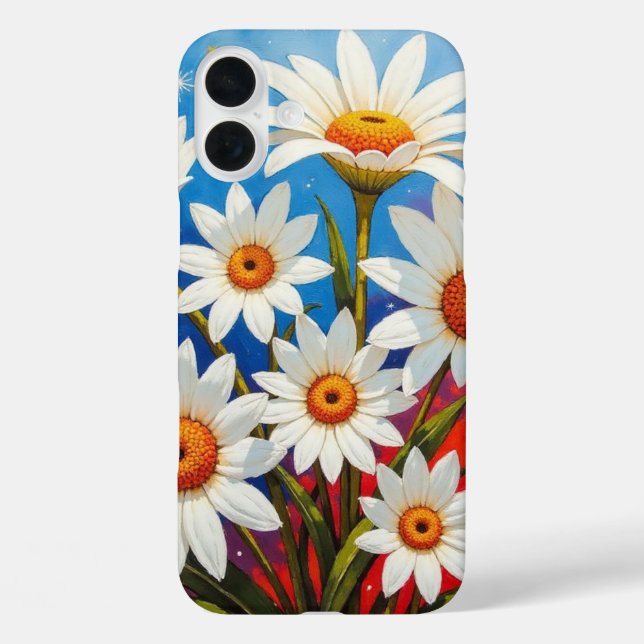 Daisy wildflower boho white and blue Case-Mate iPhone case (Back)