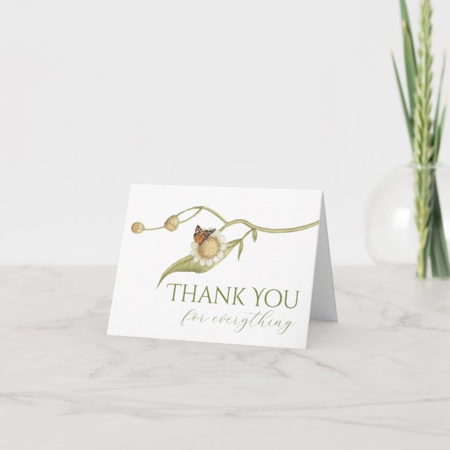 Daisy Wildflower Folded Thank You Card (Front)