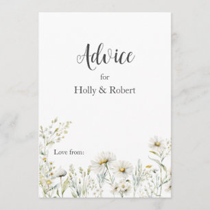 Daisy Wildflower Wedding  Advice Card