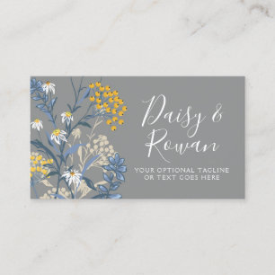 Daisy Wildflower & Yellow Rowan Berries Floral Business Card