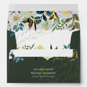 Daisy Wildflowers Greenery Wedding Envelope