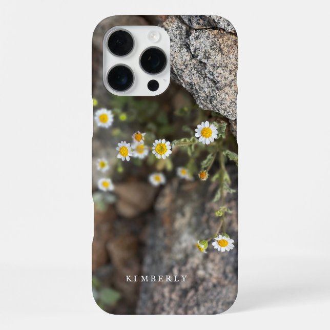 Daisy Wildflowers in Rocks Custom iPhone Case (Back)