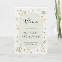 Daisy Wildflowers Wedding Program Folded 