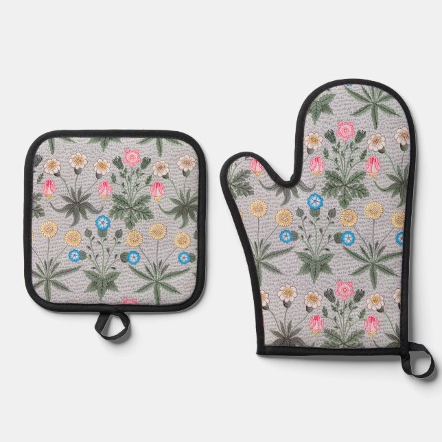 Daisy, William Morris Oven Mitt & Pot Holder Set (Front)