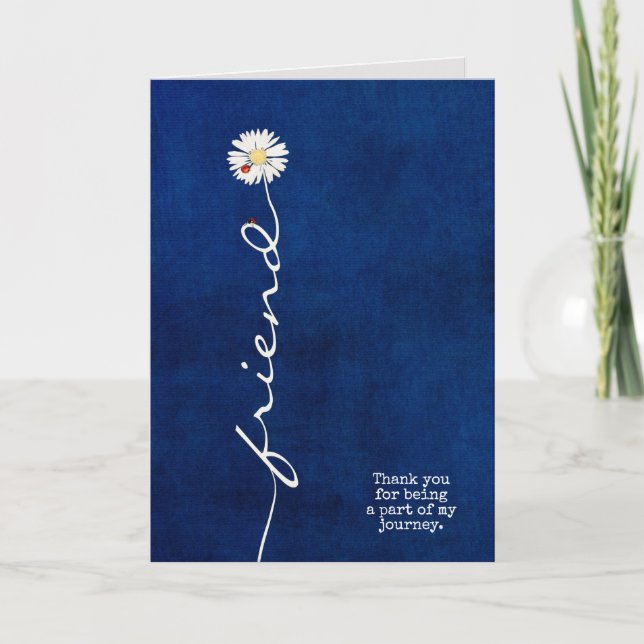 daisy with ladybugs for friend thank you card (Front)