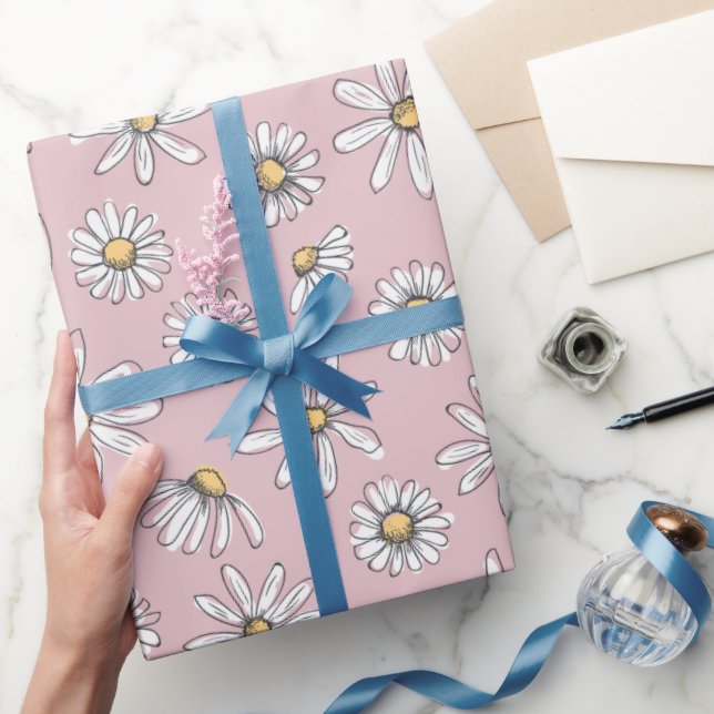 Daisy Wrapping Paper - Pink (Gifting)