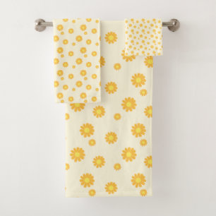Daisy Yellow Bath Towel Set