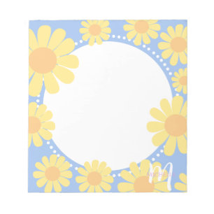 Daisy Yellow Blue Notepad