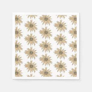 Daisy Yellow Flower Painting Pattern Napkin