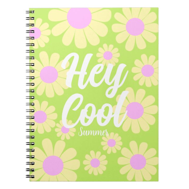 Daisy Yellow Lime Notebook (Front)