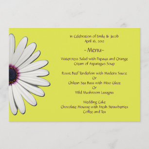 Daisy Yellow Menu Cards