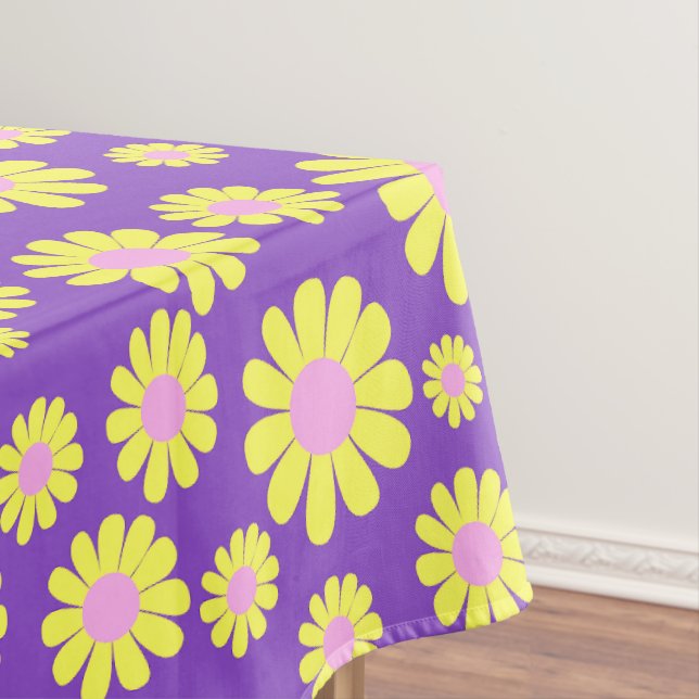 Daisy Yellow Purple Tablecloth (In Situ)