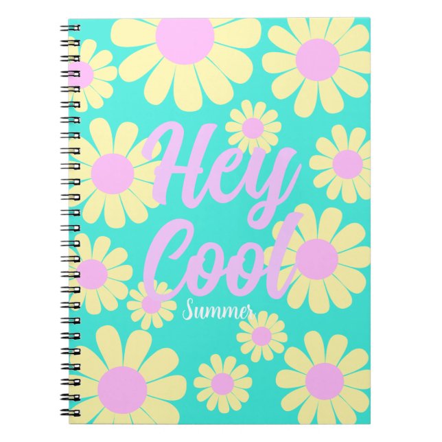 Daisy Yellow Teal Notebook (Front)