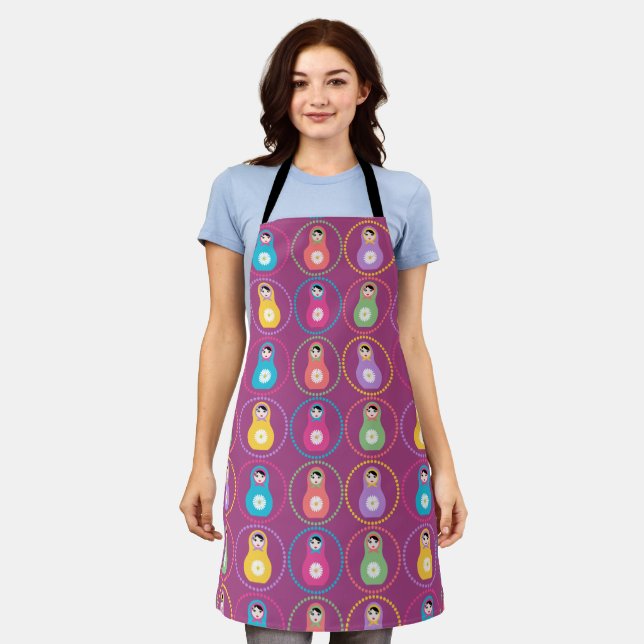 Daisyflower Matryoshka Apron (Worn)