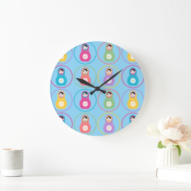 Daisyflower Matryoshka Large Clock (Home)