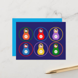 Daisyflower Matryoshka Postcard