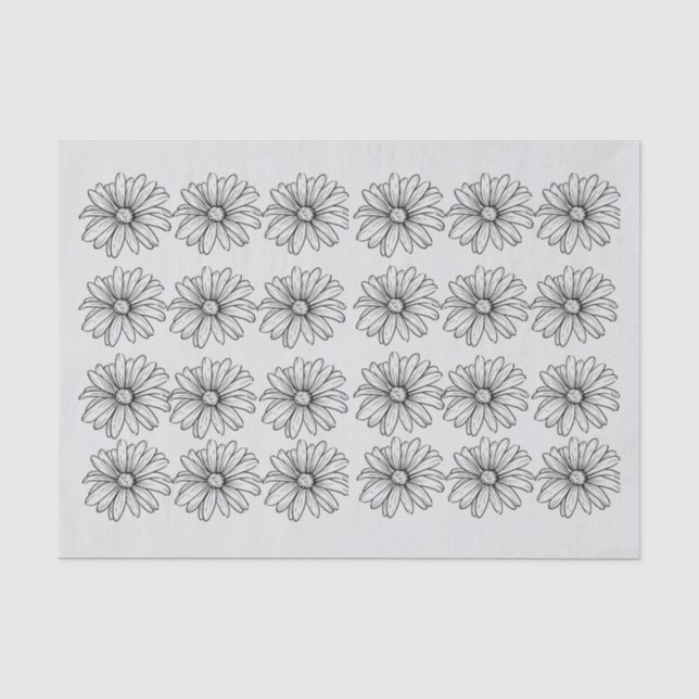 Daisys in grey tissue paper (Front)