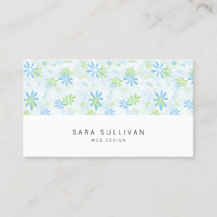 Daity Pastel Floral Web Design Business Card