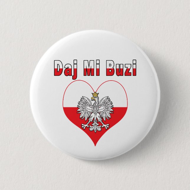 Daj Mi Buzi Eagle Heart 6 Cm Round Badge (Front)