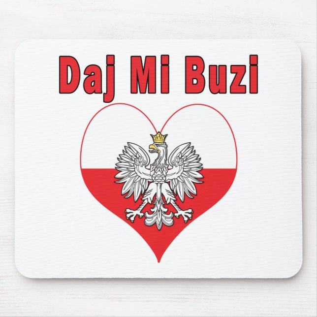 Daj Mi Buzi Eagle Heart Mouse Mat (Front)
