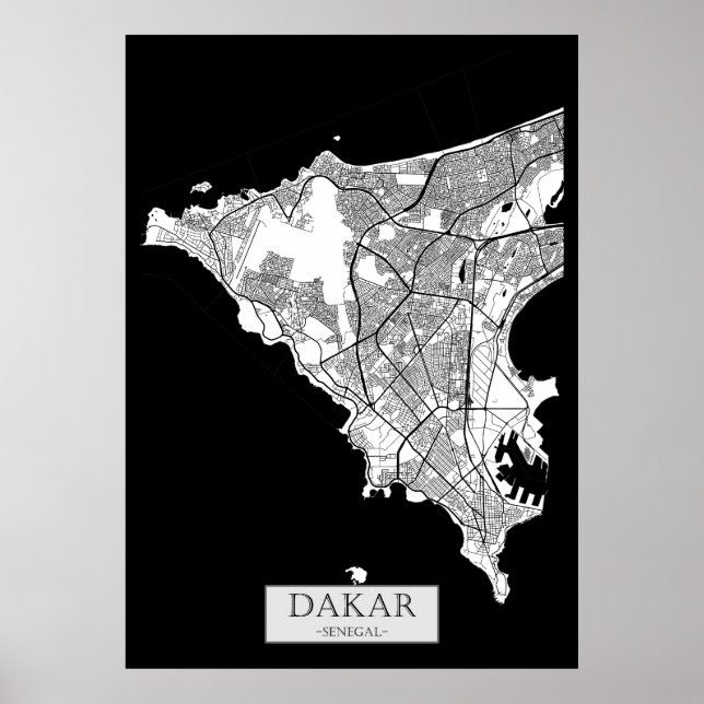 Dakar Senegal Map Poster (Front)