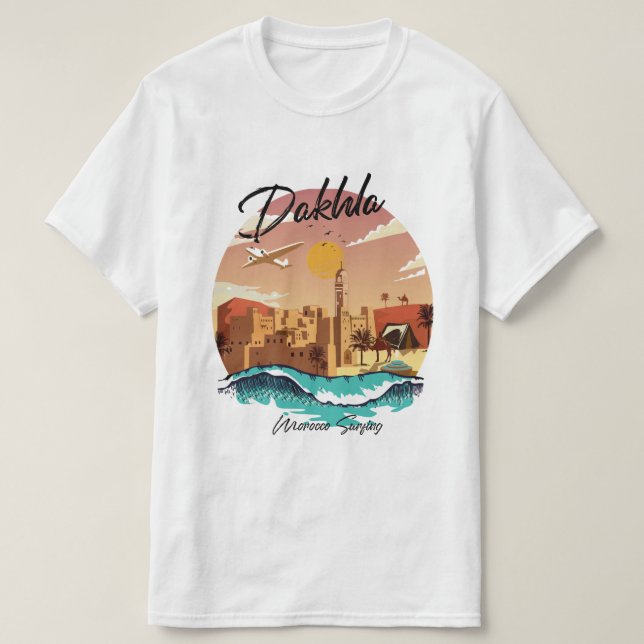 Dakhla Morocco Surfing T-Shirt (Design Front)