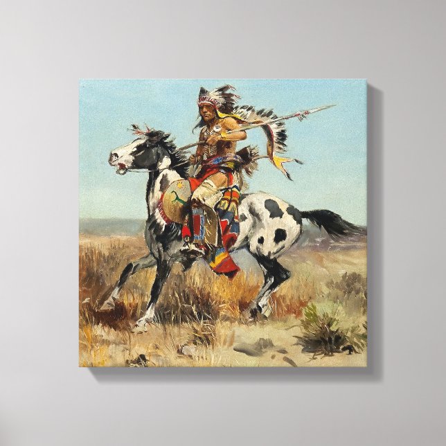 “Dakota Chief” by Charles M Russell Canvas Print (Front)