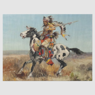 “Dakota Chief” Western Art by Charles M Russell Tissue Paper