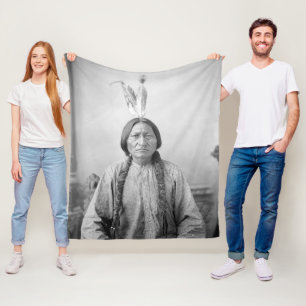 Dakota Leader Sitting Bull Native American Indian  Fleece Blanket