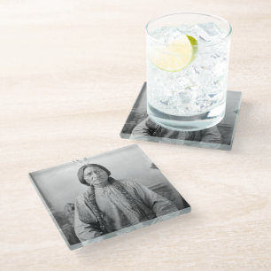 Dakota Leader Sitting Bull Native American Indian Glass Coaster