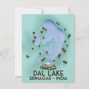 Dal Lake,Srinagar,India travel poster Map