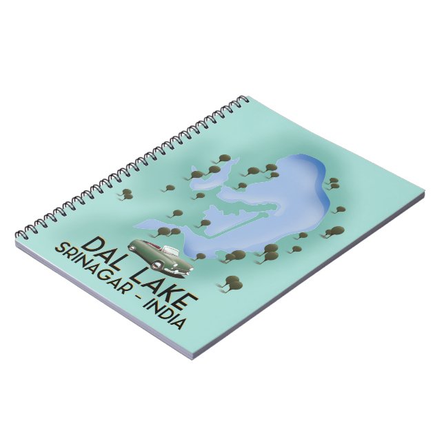 Dal Lake,Srinagar,India travel poster Map Notebook (Left Side)