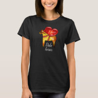 Dala folk horse, black/red/yellow/white red heart