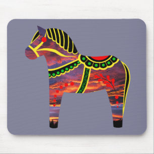Dala folk horse png- change horse colour/image mouse mat