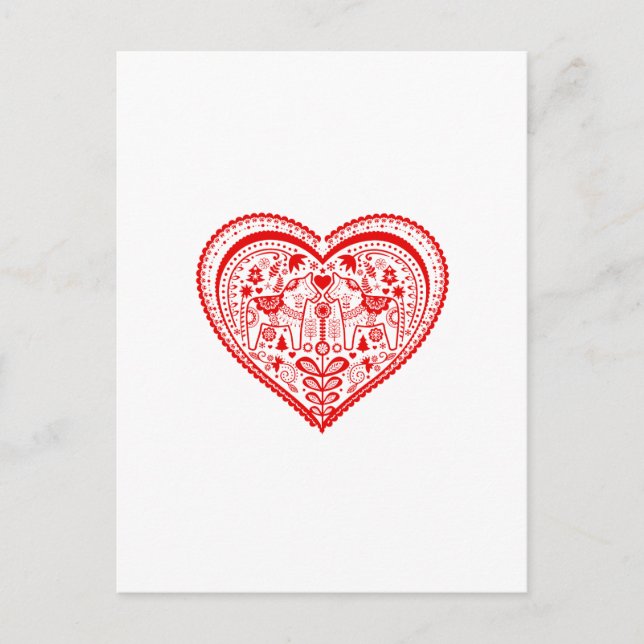 Dala Heart Postcard (Front)