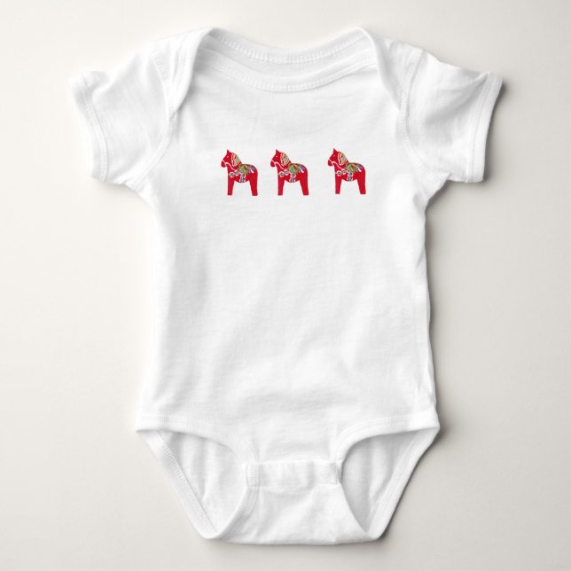 Dala Horse Baby Clothes Bodysuit (Front)
