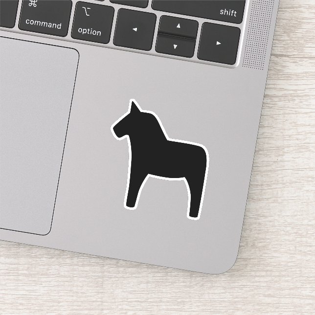 Dala Horse Black Vinyl Sticker (Detail)