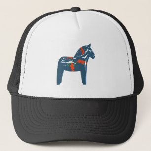 Dala Horse Blue Modern Art Sweden Trucker Hat