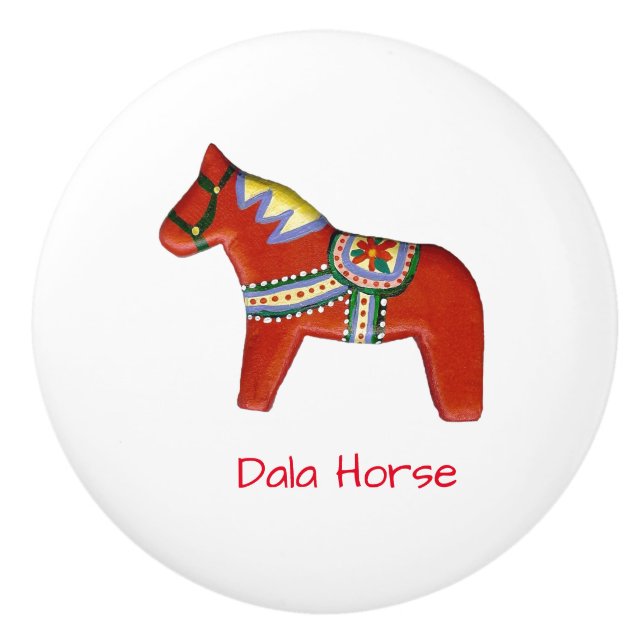 Dala horse ceramic knob (Front)