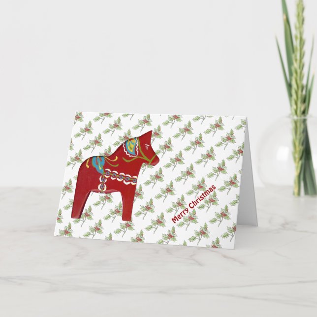 Dala Horse Christmas Card (Front)