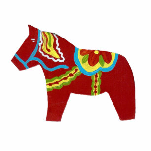 Dala Horse Christmas Ornament Photo Sculpture Decoration