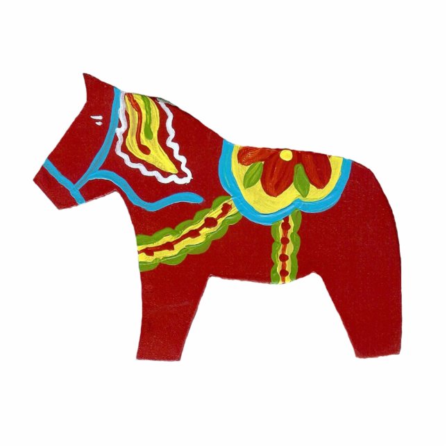 Dala Horse Christmas Ornament Photo Sculpture Decoration (Front)