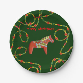 Dala Horse Christmas Plate